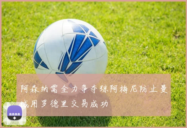 阿森纳需全力争夺琼阿梅尼防止曼城用罗德里交易成功